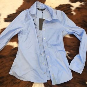 ZARA Blue Poplin Shirt NWT